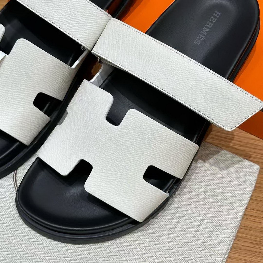 Hermes Chypre Sandal Men Techno-sandal Epsom Calfskin Blanc - Image 7