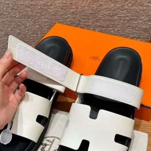 Hermes Chypre Sandal Men Techno-sandal Epsom Calfskin Blanc - Image 6