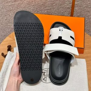 Hermes Chypre Sandal Men Techno-sandal Epsom Calfskin Blanc - Image 4
