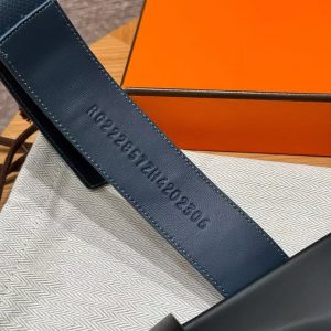 Hermes Chypre Sandal Men Techno-sandal Epsom Calfskin Dark Blue Black - Image 10