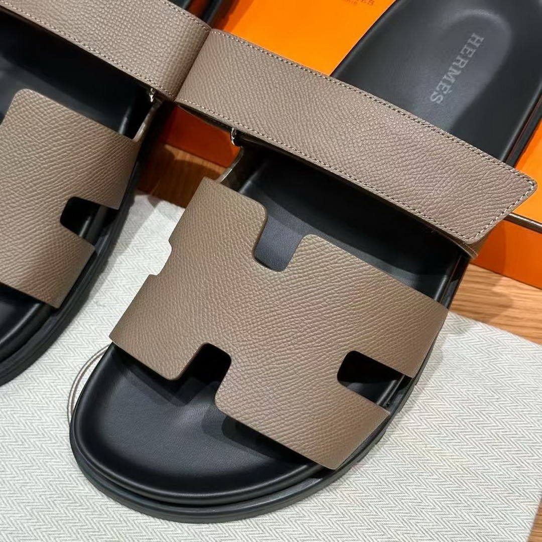 Hermes Chypre Sandal Men Techno-sandal Epsom Calfskin Etoupe - Image 5