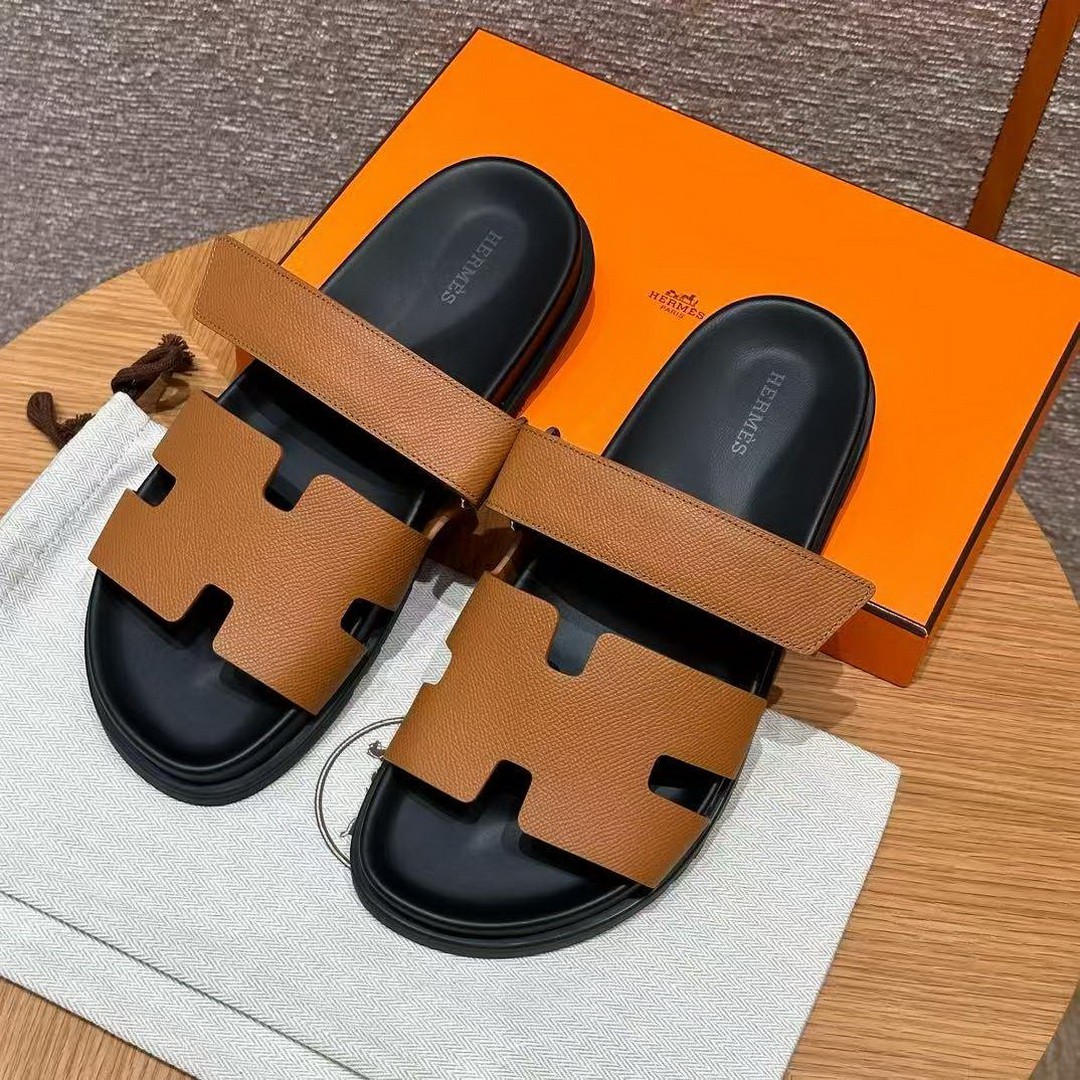 Hermes Chypre Sandal Men Techno-sandal Epsom Calfskin Gold