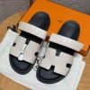 Hermes Chypre Sandal Men Techno-sandal Matte Mississippiensis Alligator Beton