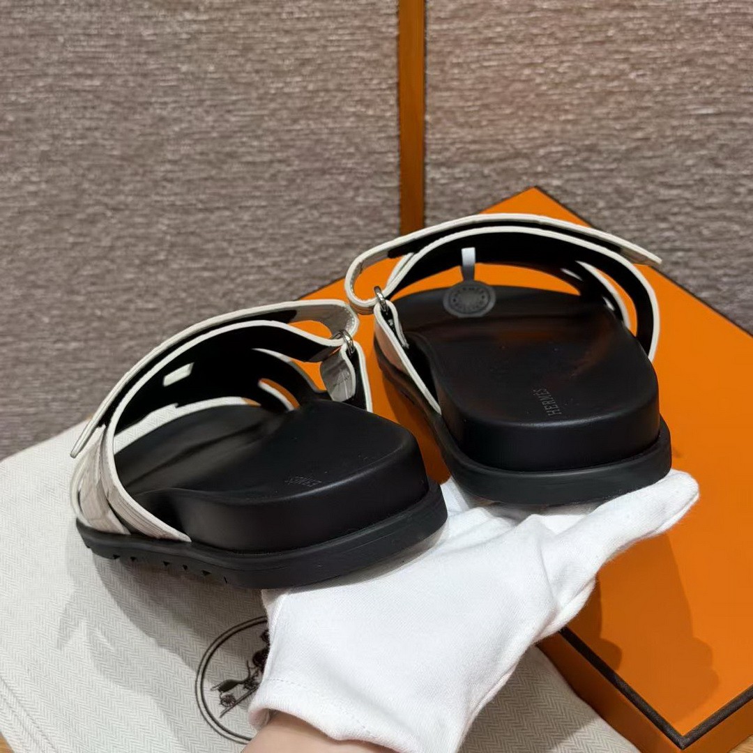 Hermes Chypre Sandal Men Techno-sandal Matte Mississippiensis Alligator Beton - Image 5