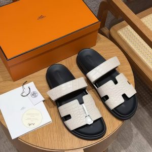 Hermes Chypre Sandal Men Techno-sandal Matte Mississippiensis Alligator Beton - Image 4