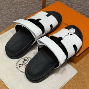 Hermes Chypre Sandal Men Techno-sandal Matte Mississippiensis Alligator Blanc - Image 10