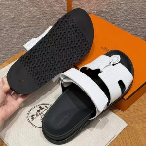 Hermes Chypre Sandal Men Techno-sandal Matte Mississippiensis Alligator Blanc - Image 9