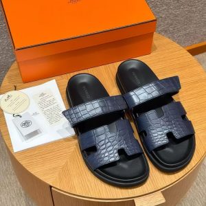 Hermes Chypre Sandal Men Techno-sandal Matte Mississippiensis Alligator Blue Saphir - Image 5
