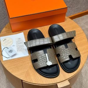 Hermes Chypre Sandal Men Techno-sandal Matte Mississippiensis Alligator Etoupe - Image 12