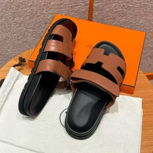 Hermes Chypre Sandal Men Techno-sandal Matte Mississippiensis Alligator Gold - Image 12