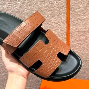 Hermes Chypre Sandal Men Techno-sandal Matte Mississippiensis Alligator Gold - Image 10
