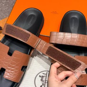 Hermes Chypre Sandal Men Techno-sandal Matte Mississippiensis Alligator Gold - Image 9