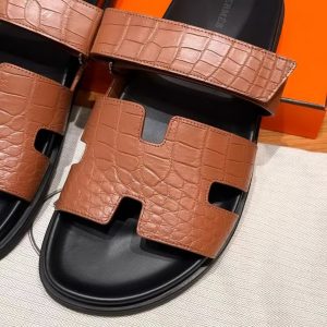 Hermes Chypre Sandal Men Techno-sandal Matte Mississippiensis Alligator Gold - Image 7