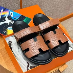 Hermes Chypre Sandal Men Techno-sandal Matte Mississippiensis Alligator Gold - Image 4