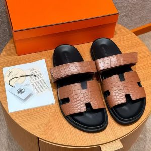Hermes Chypre Sandal Men Techno-sandal Matte Mississippiensis Alligator Gold - Image 3