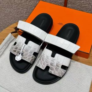Hermes Chypre Sandal Men Techno-sandal Matte Mississippiensis Alligator Himalaya