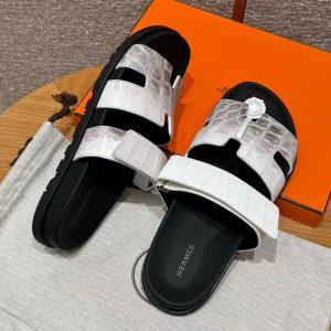 Hermes Chypre Sandal Men Techno-sandal Matte Mississippiensis Alligator Himalaya - Image 14