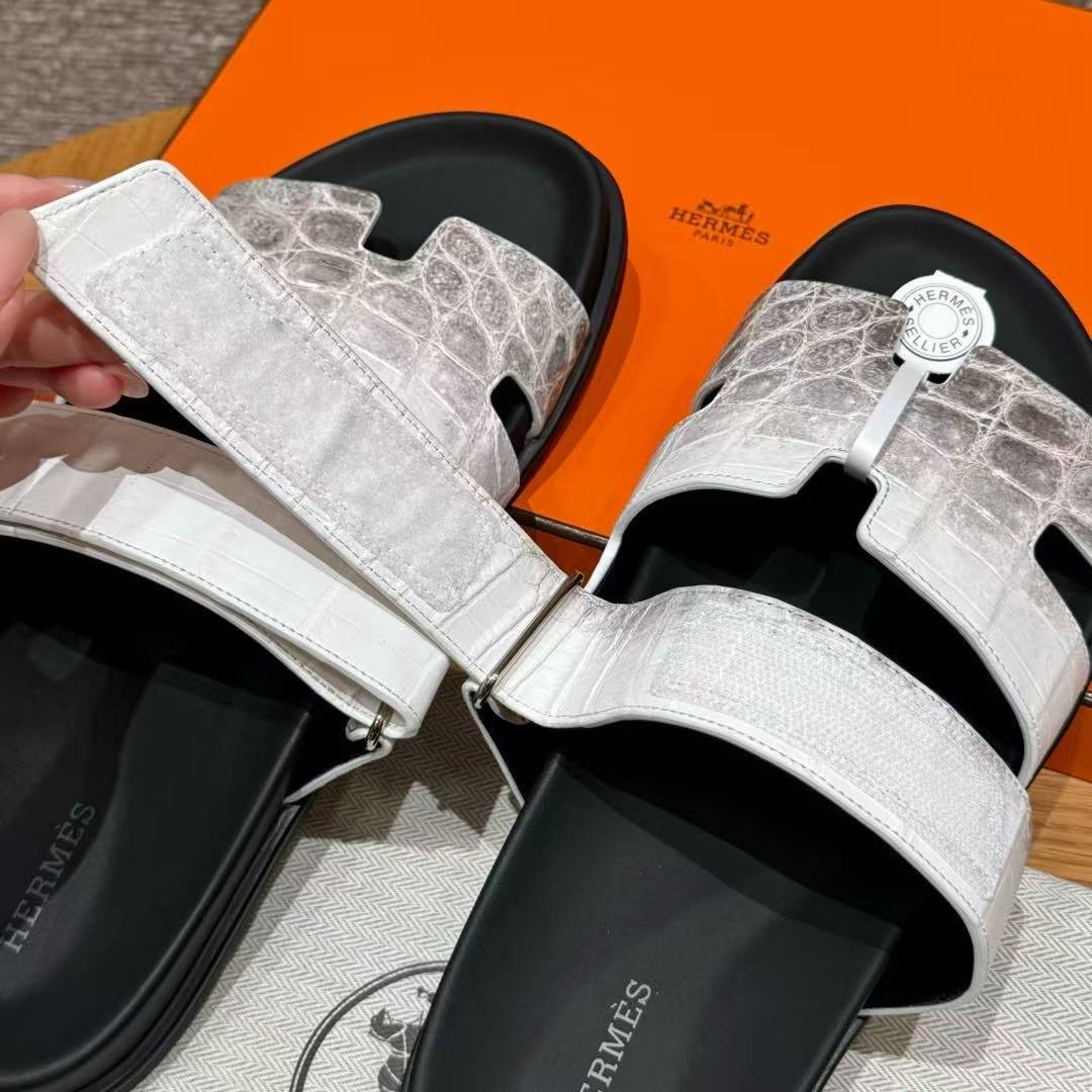 Hermes Chypre Sandal Men Techno-sandal Matte Mississippiensis Alligator Himalaya - Image 9