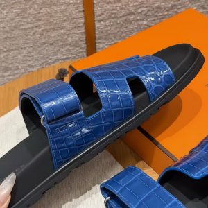 Hermes Chypre Sandal Men Techno-sandal Matte Mississippiensis Alligator Lapis Lazuli Blue - Image 10