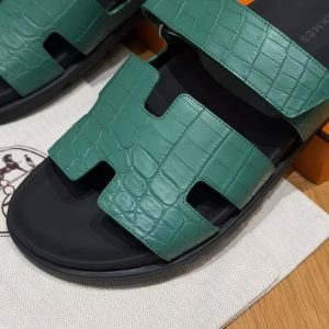 Hermes Chypre Sandal Men Techno-sandal Matte Mississippiensis Alligator Malachite - Image 6