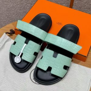 Hermes Chypre Sandal Men Techno-sandal Matte Mississippiensis Alligator Menthe