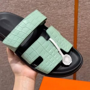 Hermes Chypre Sandal Men Techno-sandal Matte Mississippiensis Alligator Menthe - Image 10