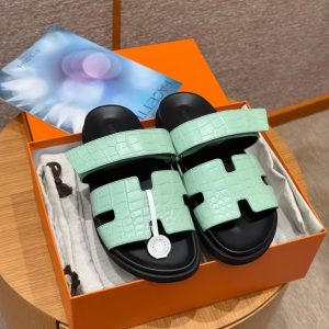 Hermes Chypre Sandal Men Techno-sandal Matte Mississippiensis Alligator Menthe - Image 3
