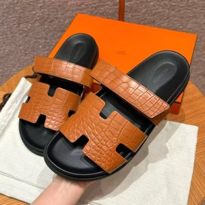 Hermes Chypre Sandal Men Techno-sandal Matte Mississippiensis Alligator Naturel