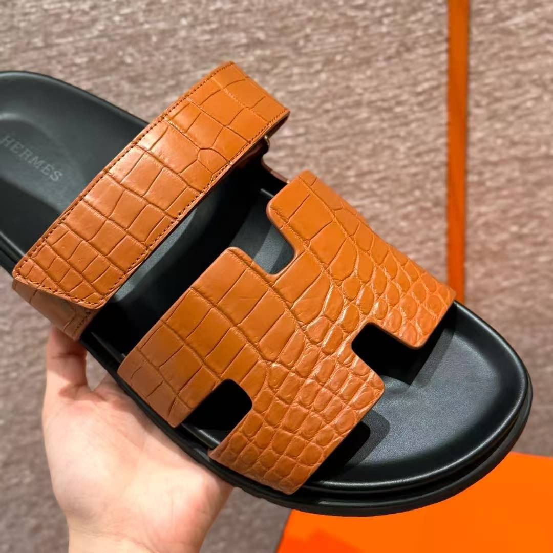 Hermes Chypre Sandal Men Techno-sandal Matte Mississippiensis Alligator Naturel - Image 10