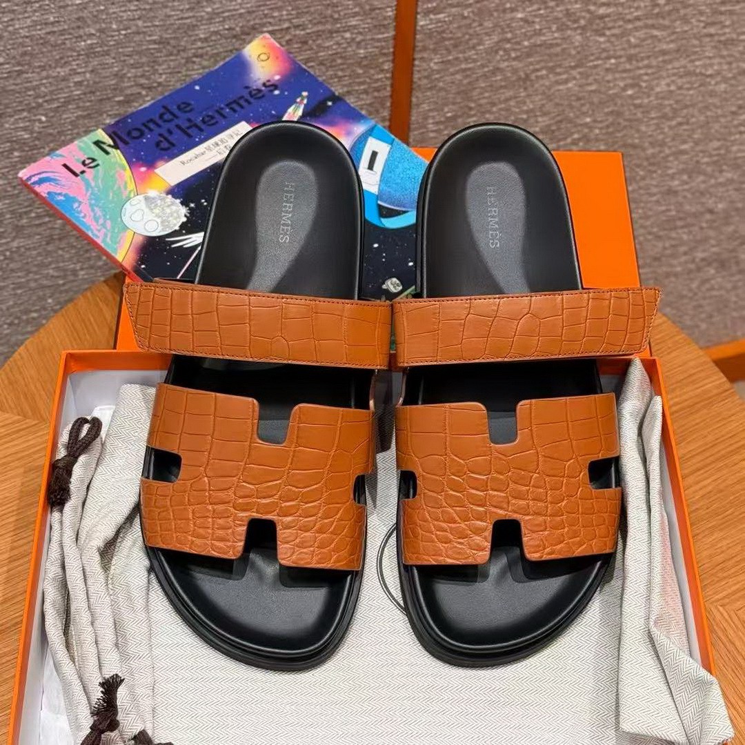 Hermes Chypre Sandal Men Techno-sandal Matte Mississippiensis Alligator Naturel - Image 3