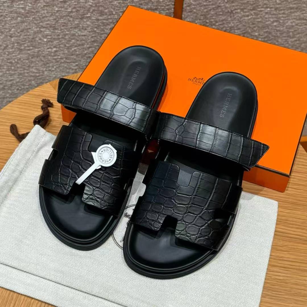 Hermes Chypre Sandal Men Techno-sandal Matte Mississippiensis Alligator Nior
