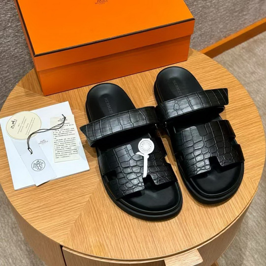 Hermes Chypre Sandal Men Techno-sandal Matte Mississippiensis Alligator Nior - Image 7
