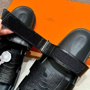 Hermes Chypre Sandal Men Techno-sandal Matte Mississippiensis Alligator Nior - Image 4