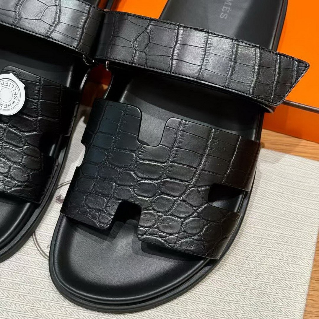 Hermes Chypre Sandal Men Techno-sandal Matte Mississippiensis Alligator Nior - Image 3