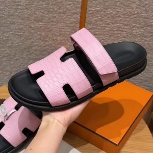 Alternative view of Hermes Chypre Sandal Men Techno-sandal Matte Mississippiensis Alligator Pink