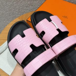 Hermes Chypre Sandal Men Techno-sandal Matte Mississippiensis Alligator Pink - Image 10
