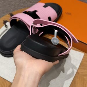 Hermes Chypre Sandal Men Techno-sandal Matte Mississippiensis Alligator Pink - Image 9
