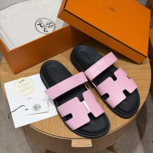 Hermes Chypre Sandal Men Techno-sandal Matte Mississippiensis Alligator Pink - Image 8