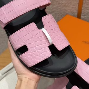 Hermes Chypre Sandal Men Techno-sandal Matte Mississippiensis Alligator Pink - Image 6