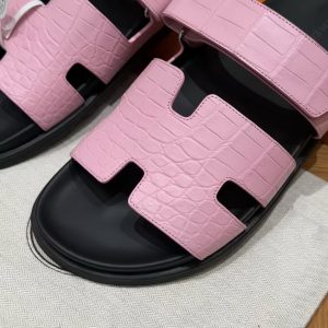 Hermes Chypre Sandal Men Techno-sandal Matte Mississippiensis Alligator Pink - Image 5