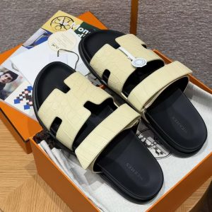 Hermes Chypre Sandal Men Techno-sandal Matte Mississippiensis Alligator Vanilla Color - Image 7