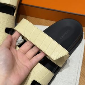 Hermes Chypre Sandal Men Techno-sandal Matte Mississippiensis Alligator Vanilla Color - Image 5