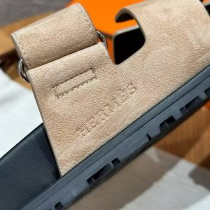 Hermes Chypre Sandal Men Techno-sandal Suede Goatskin Beige Sable H222856ZHC9390 - Image 8