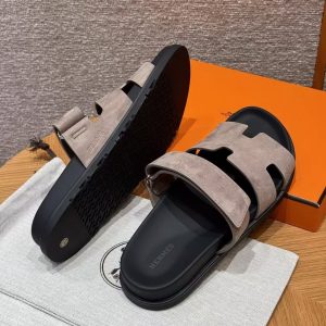 Alternative view of Hermes Chypre Sandal Men Techno-sandal Suede Goatskin Etoupe H222856ZHX3390