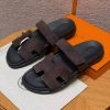 Hermes Chypre Sandal Men Techno-sandal Suede Goatskin Marron Ebène