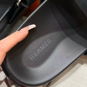 Hermes Chypre Sandal Men Techno-sandal Suede Goatskin Noir - Image 11