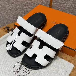 Alternative view of Hermes Chypre Sandal Women Techno-sandal Calfskin Blanc H222100Z 90340