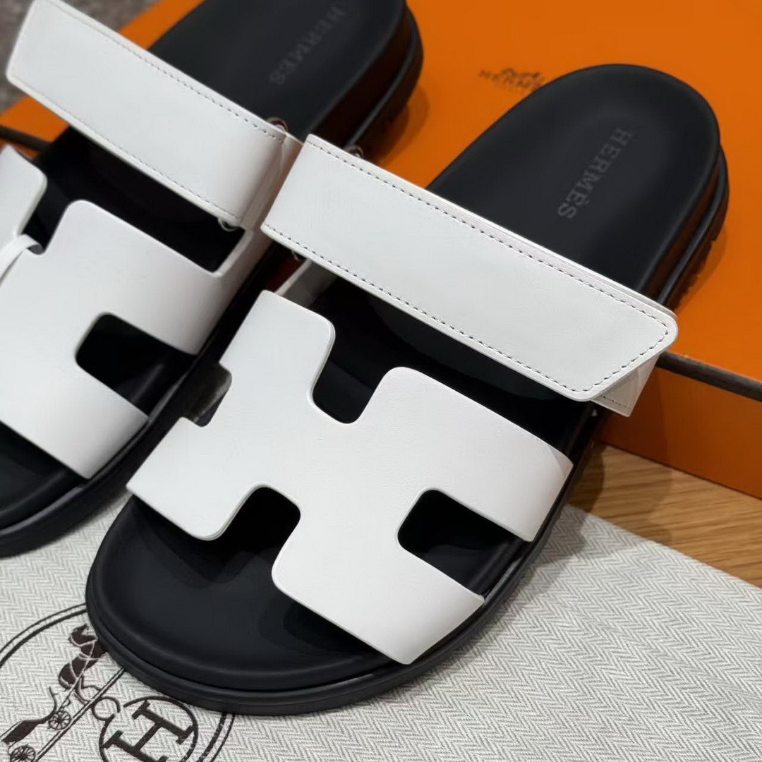 Hermes Chypre Sandal Women Techno-sandal Calfskin Blanc H222100Z 90340 - Image 9