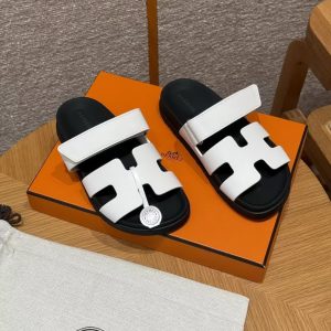 Hermes Chypre Sandal Women Techno-sandal Calfskin Blanc H222100Z 90340 - Image 4