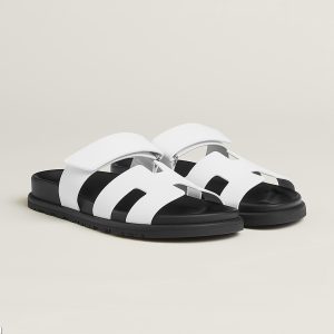Hermes Chypre Sandal Women Techno-sandal Calfskin Blanc H222100Z 90340